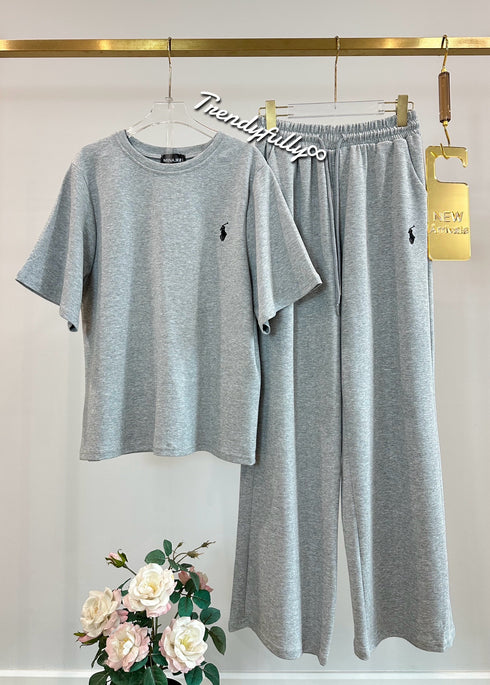Casual Half Sleeves Pullover With Loose Trousers sets